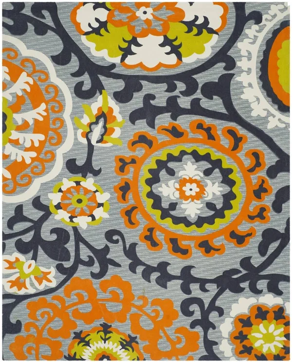 Safavieh Cedar Brook CDR130A 7&3x22 x 9&3x22 Blue - Orange Rug