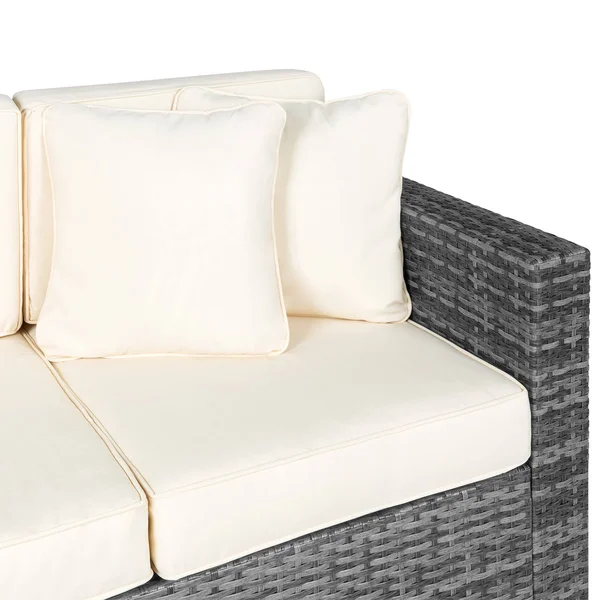 Best Choice Products 3-Seat Outdoor Wicker Sofa with Cushions, Gray