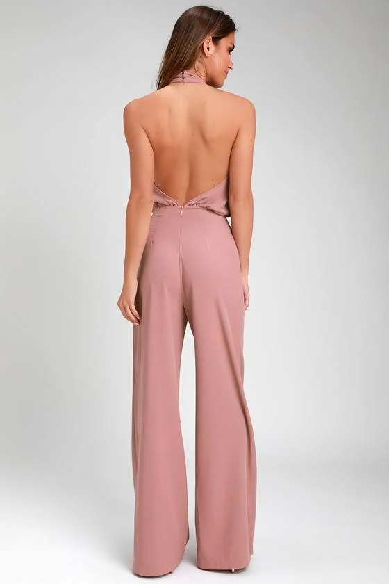 Pink Halter Jumpsuit - Womens, Small, Lulus Exclusive