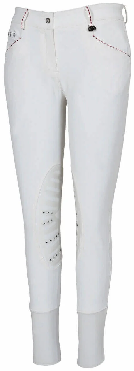 Equine Couture Stars and Stripes Knee Patch Ladies Breeches - Safari