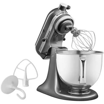 KitchenAid Artisan 5 Qt. Stand Mixer with Pouring Shield KSM150PS, Silver Metallic