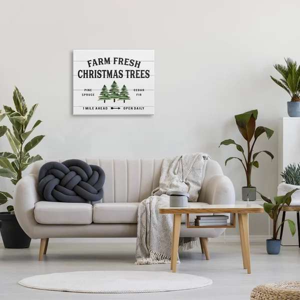 The Stupell Home Decor Collection Holiday Farm Fresh Christmas Trees Spruce and Fir Wall Art Canvas