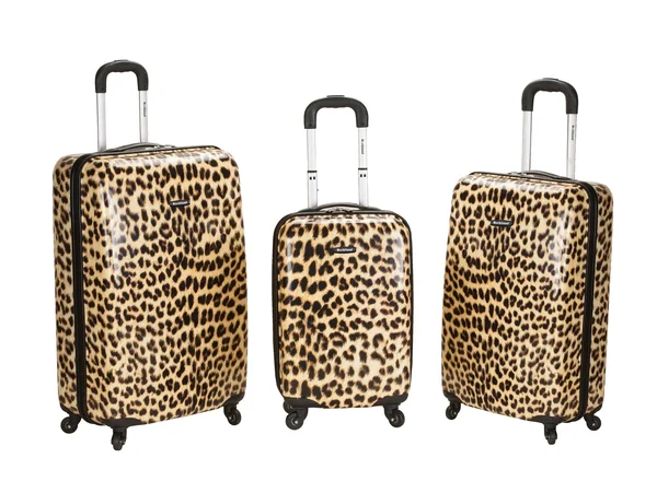 Rockland 3 Piece Polycarbonate Luggage Set - Leopard