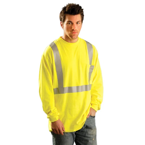 Occunomix Men's Yellow Classic Flame Resistant Long Sleeve T-Shirt HRC 2