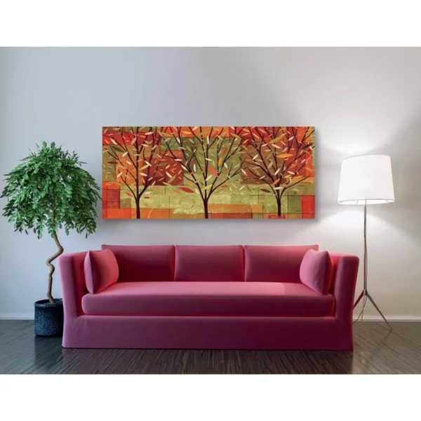Epic Graffiti 'Watercolor Forest II' by Veronique Charron, Canvas Wall Art, 60 inchx30 inch, Size: 60 x 30, Red
