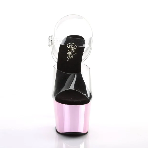 Pleaser - Adore-708 10, Clear/Gold Chrome