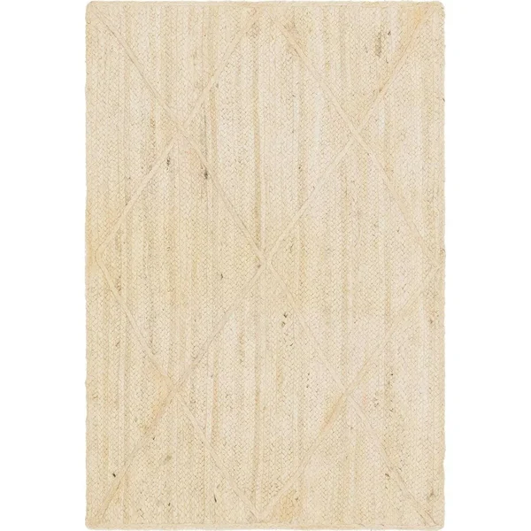 Unique Loom Trellis Braided Jute Area Rug (2& 2 x 6& 0 Runner - Beige)