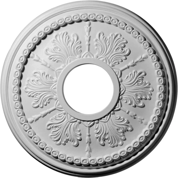13 7/8 inchod x 3 3/4 inchid x 1 1/4 inchp Tirana Ceiling Medallion (Fits Canopies Up to 4 3/4 inch), Hand-Painted Walnut