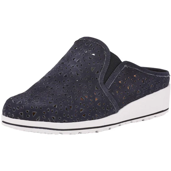 Walking Cradles Freedom Womens Nubuck Comfort Loafer Mule, Navy