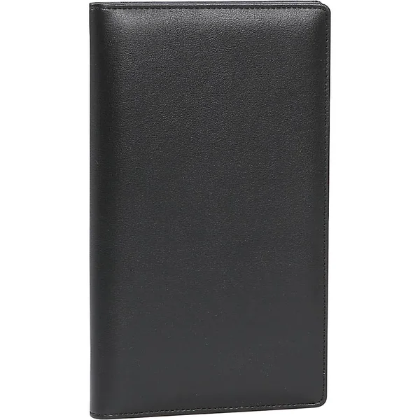 Royce 3-Up Leather Business Card File Black