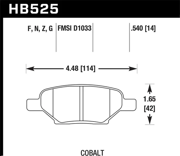 Hawk Performance Ceramic Brake Pads HB525Z.540