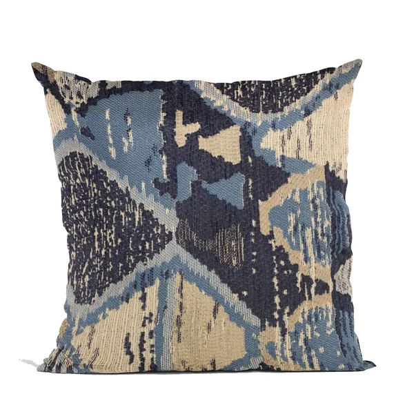 Plutus 22x22 x 22x22 Hidden Seas Abstract Luxury Throw Pillow in Blue