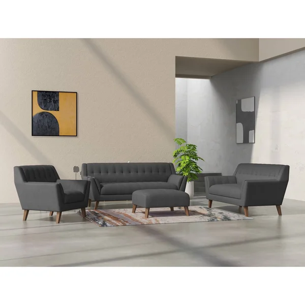 Carson Carrington Nordfjord Tufted Ottoman - Gray