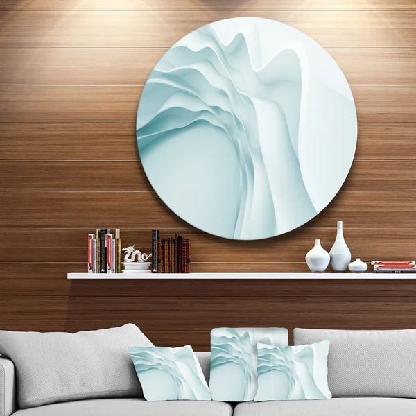 Design Art &Fractal Blue 3D Waves& Graphic Art Print on Metal