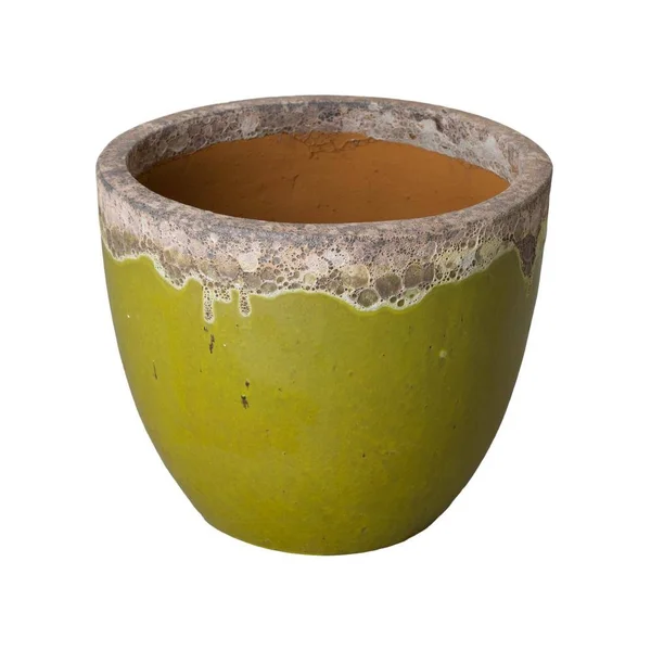 Emissary Large 20 in. Lime Ceramic Reef Round Planter - Green