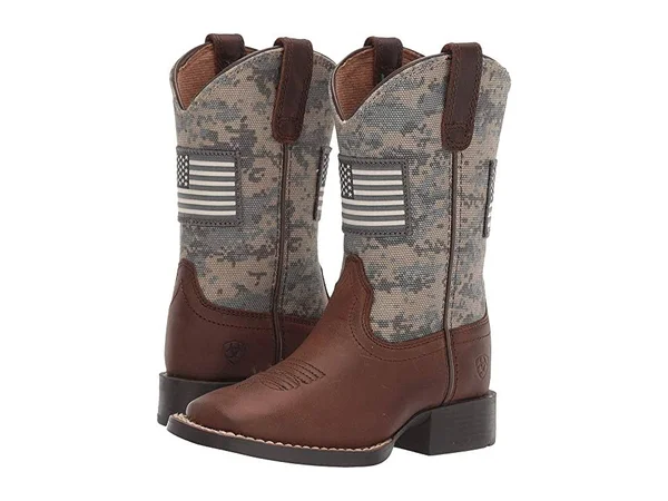 Ariat Kids Patriot Western Boots - Distressed Brown