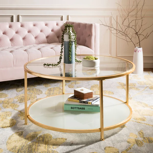 Safavieh Ivy 2 Tier Round Coffee Table - Gold