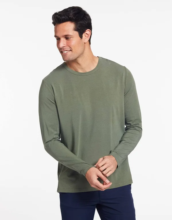 Sun Protective Long Sleeve T-Shirt for Men, UPF 50+ Sun Protection Dark Grey Marle