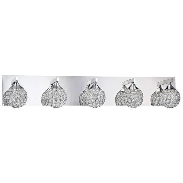 Kendal Lighting VF4200-5L-CH Crys Bathroom Vanity Light Chrome