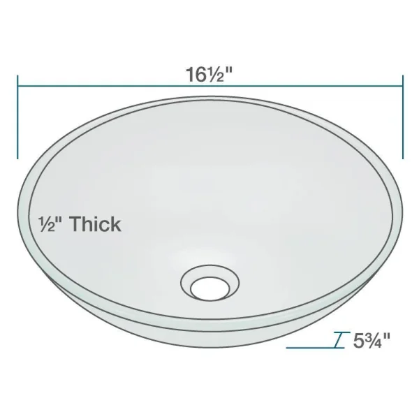 Rene R5-5002-R9-7003 16-1/2x22 Glass Vessel Bathroom Sink with Vessel Faucet Sink Frosted, Chrome