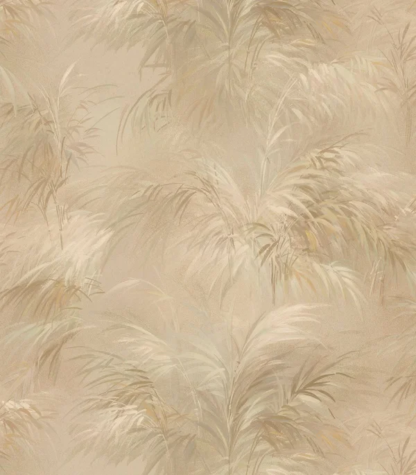 Brewster Kaley Bronze Satin Leaves Wallpaper