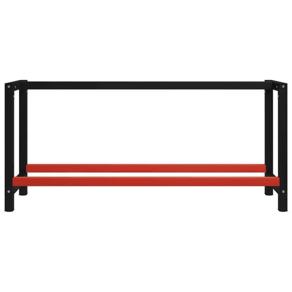 vidaXL Work Bench Frame Metal 68.9x22x22.4x22x31.1x22 Black and Red