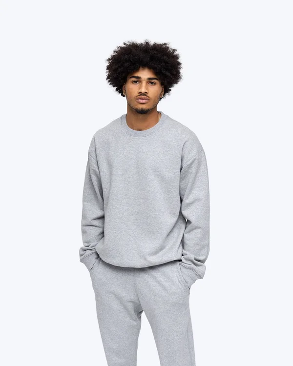 Reigning Champ Midweight Terry Relaxed Crewneck - Men's Heather Grey, S
