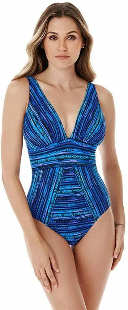 Miraclesuit Secret Sanskrit Odyssey One Piece Swimsuit - 8 - Blue