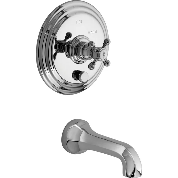 Newport Brass 4-922BP-24 Polished Gold (PVD) Astor Balanced Pressure Tub and Shower Trim Plate with Cross Handle