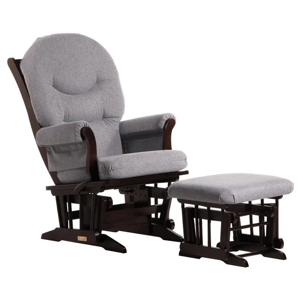 Dutailier Sleigh Glider-Multiposition Recline and Ottoman Combo, White/Dark Grey