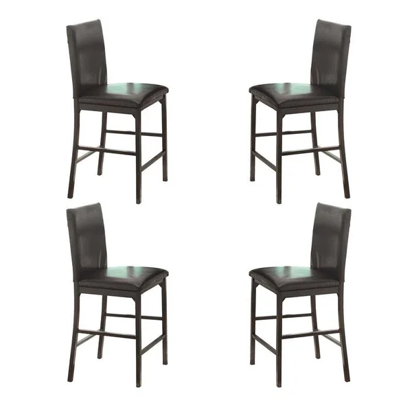Lexicon Tempe 5-Piece Metal Counter Height Dining Set in Black/Brown