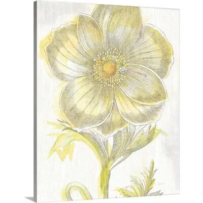 &Belle Fleur Yellow II Crop& by Sue Schlabach Painting Print Great Big Canvas Format: Canvas, Size: 36x22 H x 29x22 W x 1.5x22 D