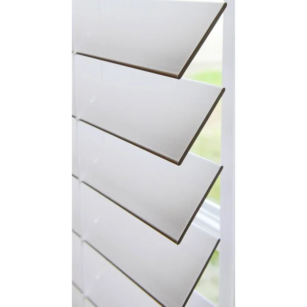 Linen Avenue Custom Cordless Partial Inside Mount Faux Wood Blinds - 40.5 W x 72 H, White