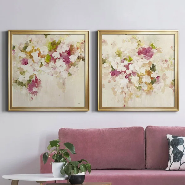 Floral Muse III-Framed Gallery Wrapped Canvas - Ready to Hang - Gold - 16x16