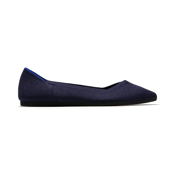 Rothy&s Navy Blue Pointed-Toe Flats, Maritime Navy, Size 9.5