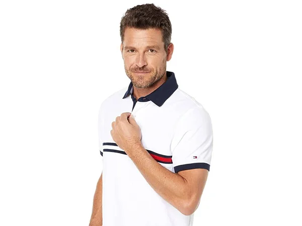 Tommy Hilfiger Tanner Polo Custom Fit Men's Clothing Bright White : 2XL