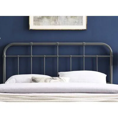 Brooksdale Classic Metal Headboard Everly Quinn Size: Twin - Color: Gray