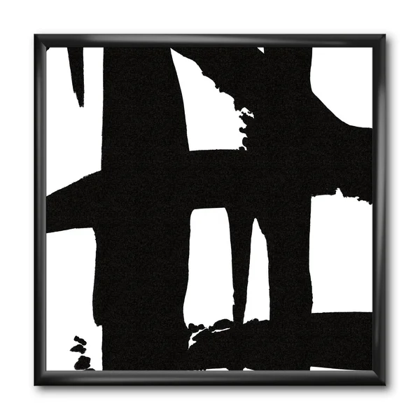 Designart &Black & White Crossing Paths II& Modern & Contemporary Framed Art Print - 16 in. Wide x 16 in. High - Orange