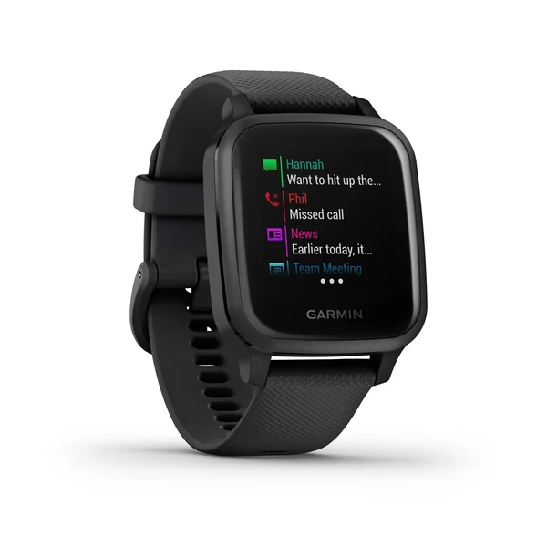 Garmin Venu Sq Music GPS Fitness Smartwatch and Included Wearable4U 3 Straps Bundle (Blue/Pink/Red - Light Sand/Rose Gold 010-024
