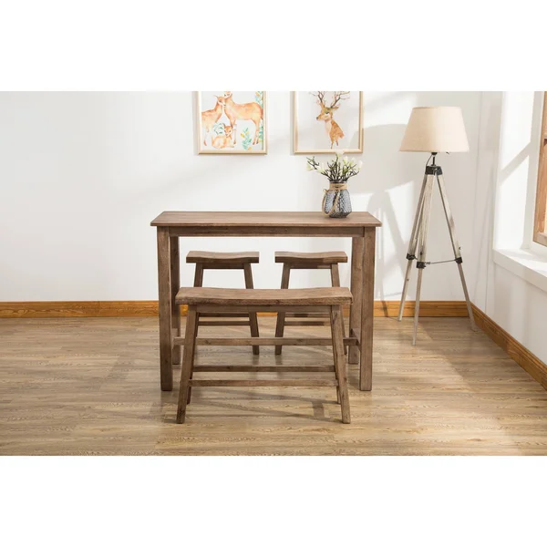 Boraam 4-Piece Sonoma Pub Set, Driftwood Gray