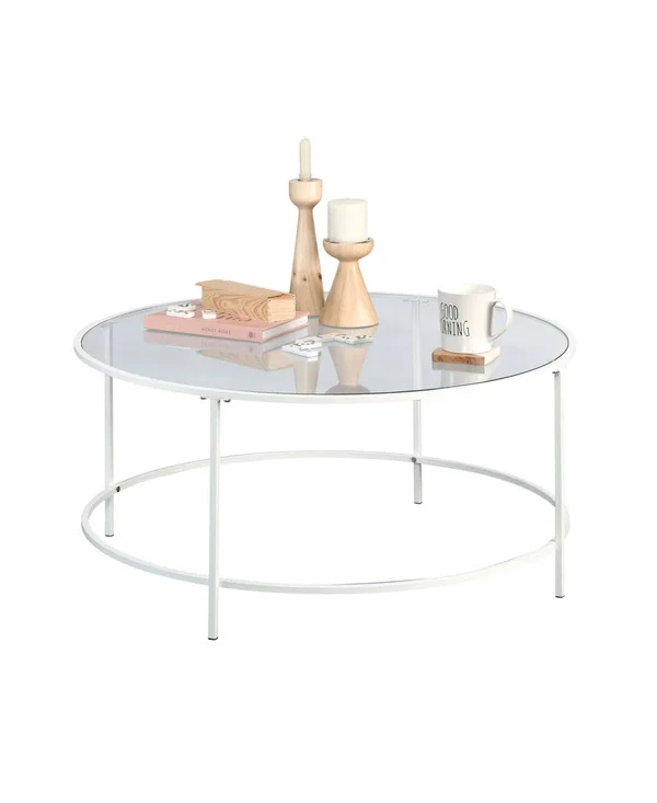 Sauder Anda Norr Round Coffee Table - White