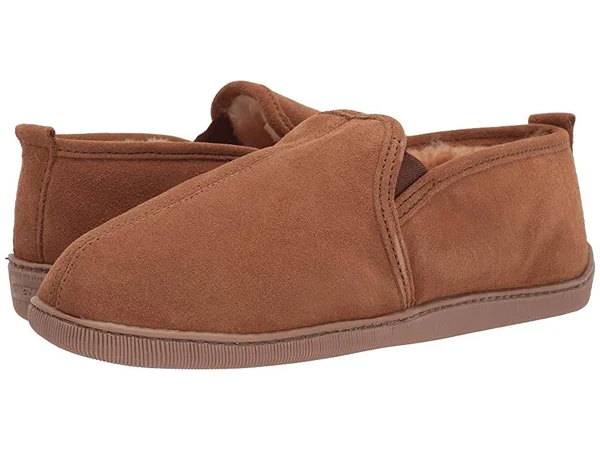 Minnetonka Twin Gore Sheepskin 7 Men's Tan