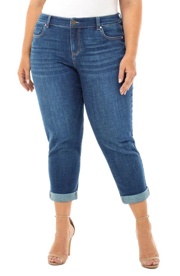 Liverpool Los Angeles Peyton Slim Crop Boyfriend Jeans, Size 24W in Wildwood at Nordstrom