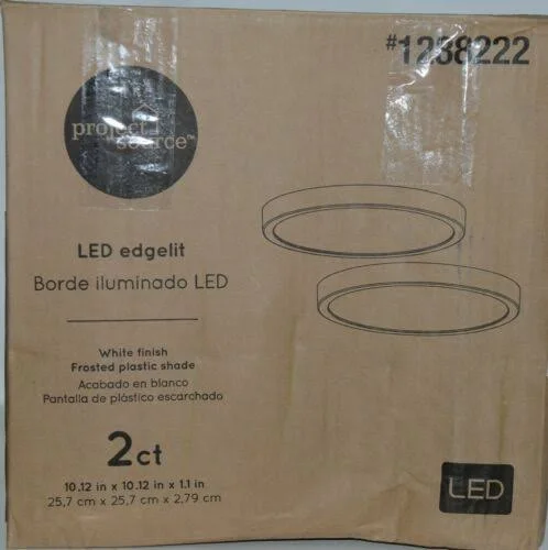 Project Source 2-Pack 10-in White Modern/Contemporary Integrated LED Flush Mount Light Energy Star - 41930