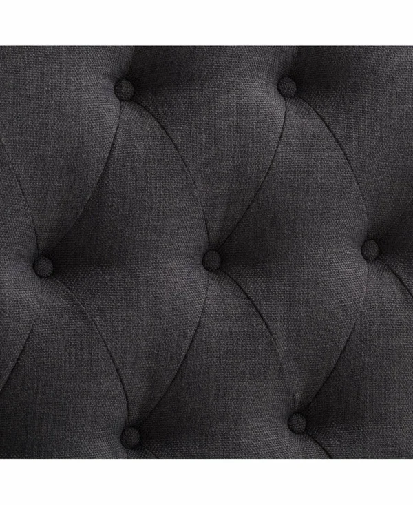 CorLiving Calera Dark Grey Single/Twin Diamond Button Tufted Fabric Arched Panel Headboard