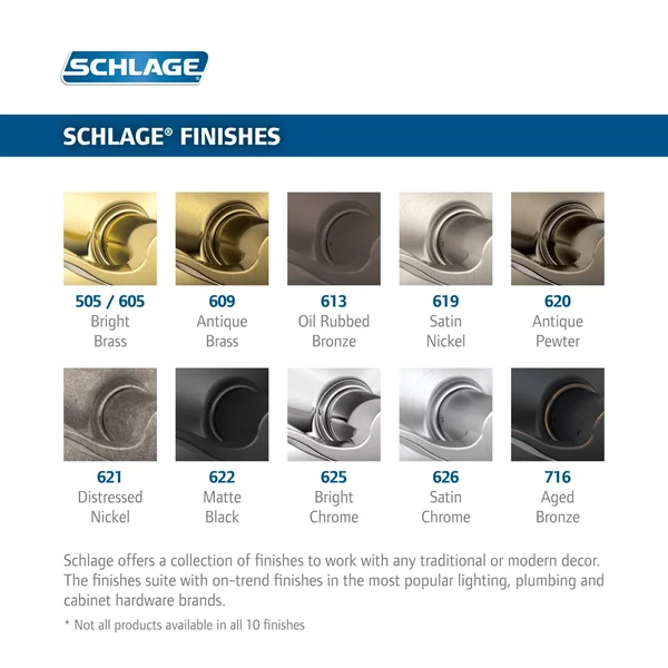 Schlage F62-ADD-GEO Addison Double Cylinder Handleset with Georgian - Satin Nickel