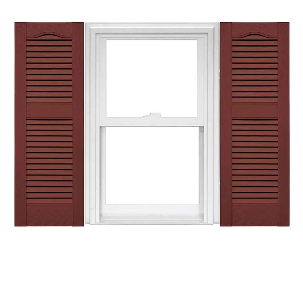 Mid America Open Louver Vinyl Shutters (1 Pair) - 14.5 x 75 027 Burgundy Red