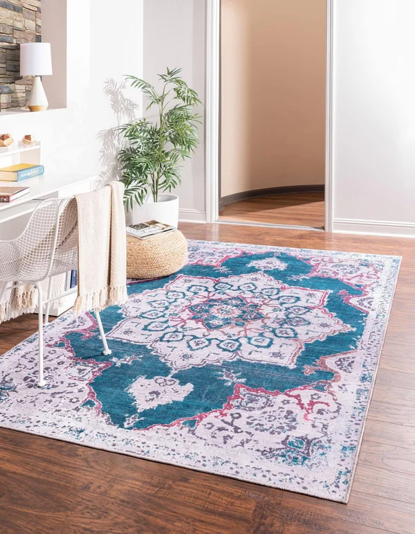 Francesca 3x5 Teal Green Green Area Rug