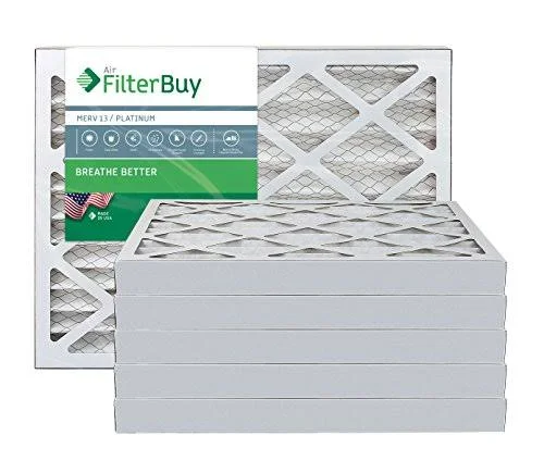 AFB Platinum MERV 13 12x26x2 Pleated AC Furnace Air Filter Pack of 6 Filters 100 produced in The USA at MechanicSurplus.com