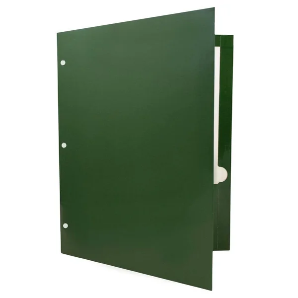 Jam Paper Laminated Glossy 3 Hole Punch Two-Pocket School Folders - Green, Bulk 100/Box (385GHPgrb)